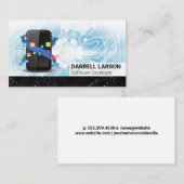 Carte De Visite Arrière - plan technologique | Logo Logiciel Appli (Devant / Derrière)