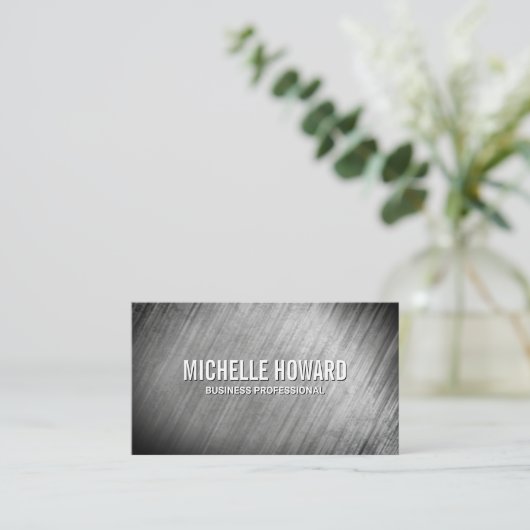 Carte De Visite Arrière - plan texturé gris (Debout devant)