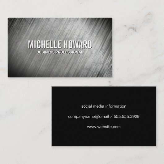 Carte De Visite Arrière - plan texturé gris (Devant / Derrière)