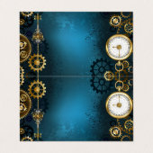 Carte De Visite Arrière - plan turquoise à vapeur avec Gears (Extérieur déplié)