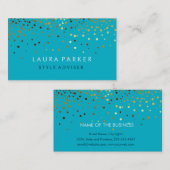Carte De Visite Arrière - plan turquoise subtil de Faux de parties (Devant / Derrière)