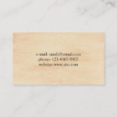 Carte De Visite Arrière - plan unique (Dos)