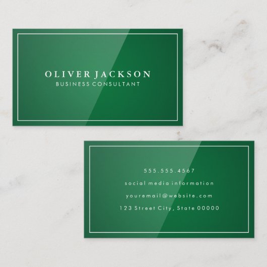 Carte De Visite Arrière - plan vert brillant (Devant / Derrière)