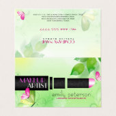 Carte De Visite Arrière - plan vert clair avec symbole de beauté n (Extérieur déplié)