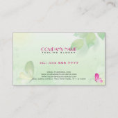 Carte De Visite Arrière - plan vert printemps avec symbole de beau (Dos)