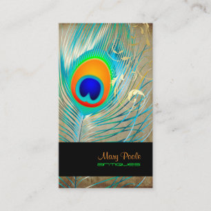 Carte De Visite Arrière - plan vintage/paon de PixDezines+en