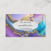 Carte De Visite Arrière - plan violet, bleu et or (Dos)