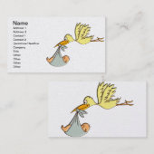 Carte De Visite Arrivée nouveau-née de bébé - une livraison de (Devant / Derrière)
