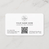 Carte De Visite Arrondi blanc moderne personnalisable (Devant)