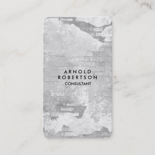 Carte De Visite Arrondi Corner Grey Mur élégant unique (Devant)