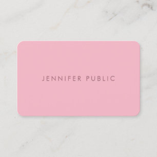 Carte De Visite Arrondi Élégant rose pâle Modèle de design propre