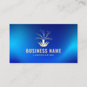 Carte De Visite Arrosage de pelouse Irrigation Bleu & Or Landscapi (Devant)