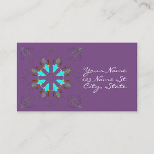 Carte De Visite Arrowhead Feathers Pow-wow Motif Thunder_Cove