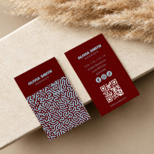 carte de visite art abstrait burgundy bleu glace