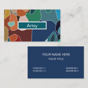 Carte De Visite Art abstrait coloré artistique artsy