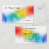 Carte De Visite Art Abstrait coloré moderne Modèle élégant (Devant / Derrière)