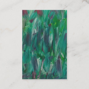 Carte De Visite Art Abstrait Coloré Vert Rouge Blanc Caché