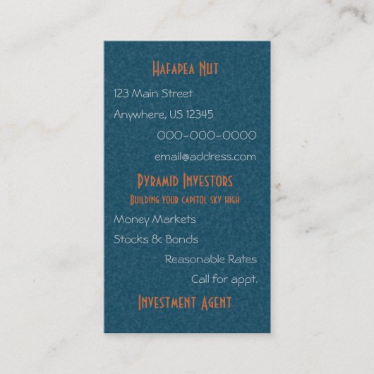 Carte De Visite Art abstrait de pyramide d'or égyptienne de topaze (Devant)