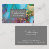 Carte De Visite Art Abstrait Élégant Avec Détails Or (Devant / Derrière)