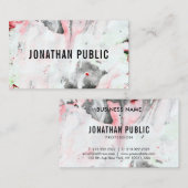 Carte De Visite Art Abstrait Elégant Noir Et Rouge Modèle tendance (Devant / Derrière)