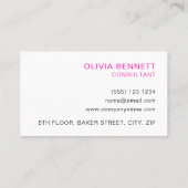 Carte De Visite Art Abstrait en marbre rose vif (Dos)