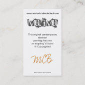 Carte De Visite Art abstrait énervé pour les artistes (Dos)