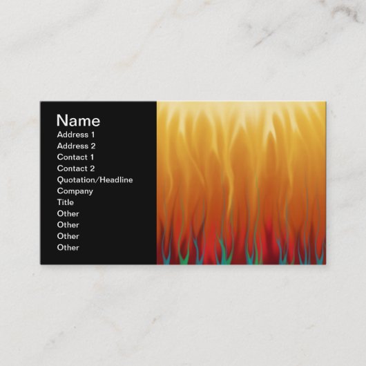 Carte De Visite Art Abstrait - Feu - Flammes de Fond (Devant)