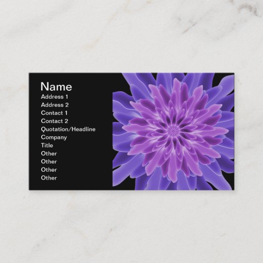 Carte De Visite Art abstrait fleur violette (Devant)