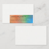 Carte De Visite Art Abstrait moderne Arrière - plan professionnel (Devant / Derrière)