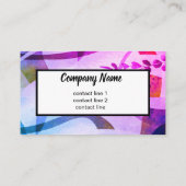 Carte De Visite art abstrait moderne chic violet et bleu (Dos)