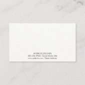 Carte De Visite Art Abstrait moderne | Concepteur intérieur (Dos)