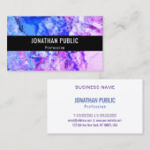 Carte De Visite Art Abstrait moderne Elégant Modèle rose bleu (Devant / Derrière)