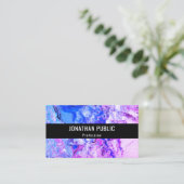 Carte De Visite Art Abstrait moderne Elégant Modèle rose bleu (Debout devant)