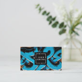 Carte De Visite Art Abstrait Moderne Graffiti Bleu (Debout devant)