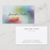 Carte De Visite Art Abstrait moderne manuscrit Élégant Script (Devant / Derrière)