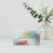 Carte De Visite Art Abstrait moderne manuscrit Élégant Script (Debout devant)