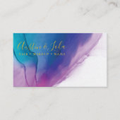 Carte De Visite Art Abstrait moderne Turquoise bleu violet (Devant)