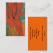 Carte De Visite Art abstrait peignant l'or vert orange rouge (Devant / Derrière)