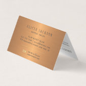 Carte De Visite Art Abstrait peinture moderne cuivre noir monogram (Dos)