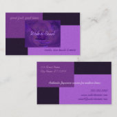 Carte De Visite Art abstrait pourpre de bol de riz (Devant / Derrière)