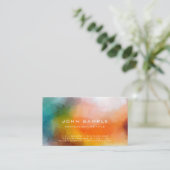 Carte De Visite Art Abstrait professionnel luxe Linen Premium (Debout devant)