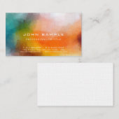 Carte De Visite Art Abstrait professionnel luxe Linen Premium (Devant / Derrière)