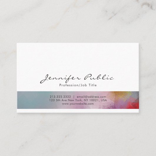 Carte De Visite Art Abstrait Professionnel Style moderne Artistiqu (Devant)