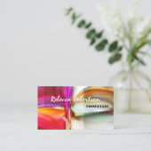 Carte De Visite Art Abstrait rose vif unique rouge Brown (Debout devant)