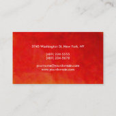 Carte De Visite Art Abstrait rouge du texte gras professionnel (Dos)