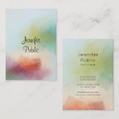 Carte De Visite Art Abstrait tendance Typographie verticale modern (Devant / Derrière)