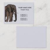 Carte De Visite Art animal éléphant (Devant / Derrière)
