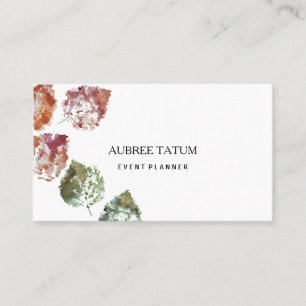 Carte De Visite Art aquarelle rustique feuilles d'automne