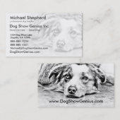 Carte De Visite Art australien de chien de berger (Devant / Derrière)