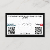 Carte De Visite Art Business QR Code Logo TOUTE ENTREPRISE (Dos)